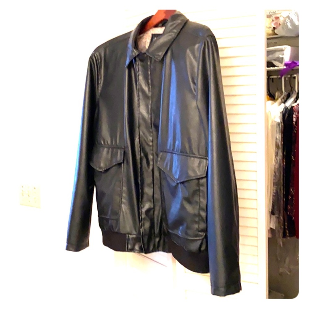 Man’s lined simulated leather jacket